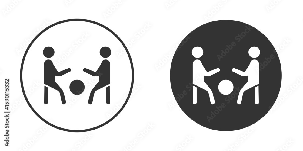 Fototapeta premium People playing Ball icon vector graphics in black and white color