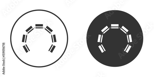 Lingual braces icon vector graphics in black and white color