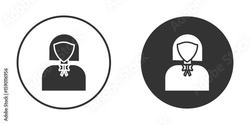 Lawyer icon vector graphics in black and white color