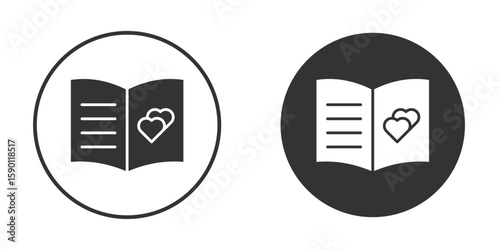 Guests book icon vector graphics in black and white color