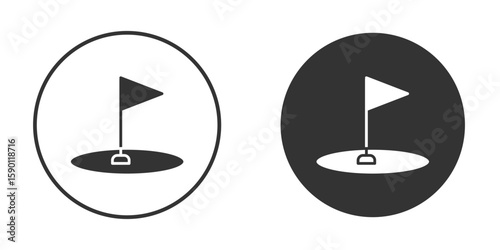Golf yard icon vector graphics in black and white color