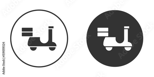 Food delivery icon vector graphics in black and white color