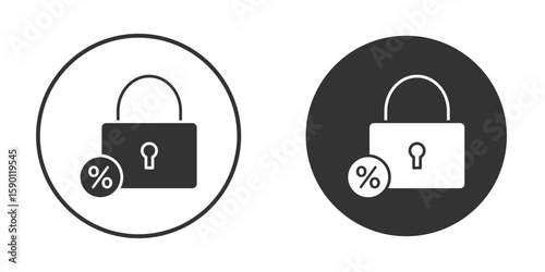 Fixed rate mortgage icon vector graphics in black and white color