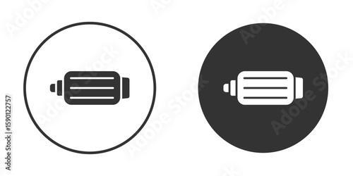 Car alternator icon vector graphics in black and white color