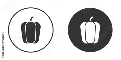 Capsicum icon vector graphics in black and white color