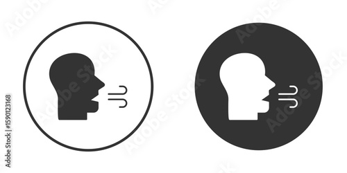 Breath icon vector graphics in black and white color