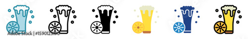 Lager Pint multi style, mini illustration icon set. outline, flat, glyph, line color, dual tone. vector for UI, UX, app, web, digital or print. Related to lifestyle, relaxation, drinks, pub and bar.