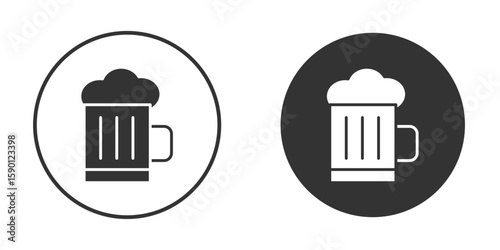 Beer icon vector graphics in black and white color