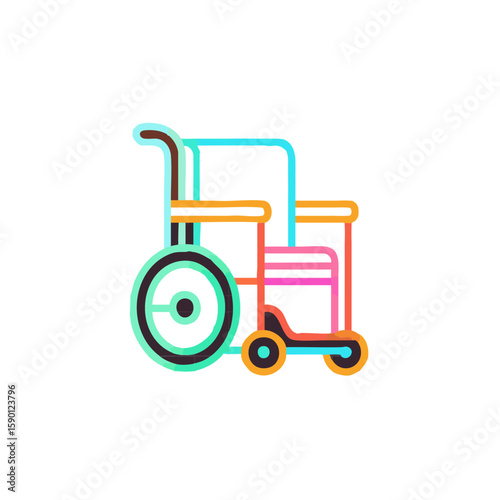 Wheelchair illustration medical equipment, mobility aid, disability support