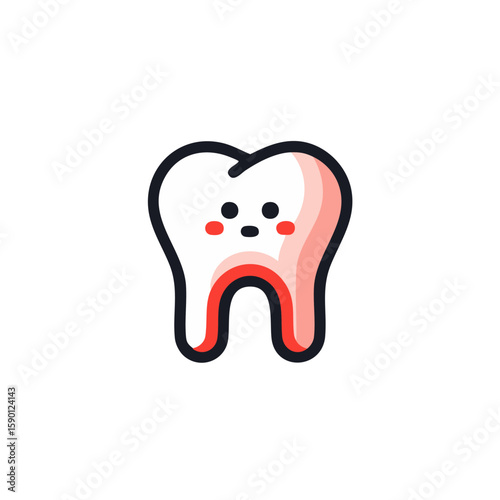 Cute tooth cartoon illustration dental health, dentistry, and oral hygiene