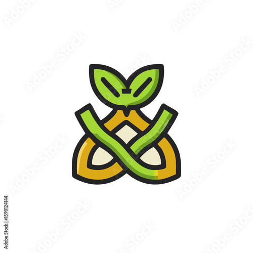 Holistic medicine logo natural health, wellness, and alternative therapy symbol