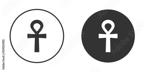 Ankh icon vector graphics in black and white color