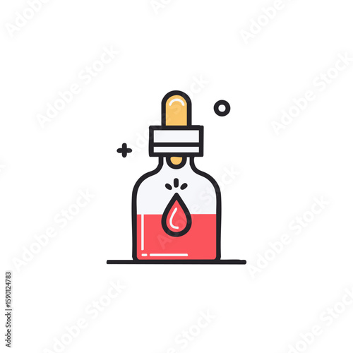 Medical dropper bottle liquid medicine, serum, or extract illustration