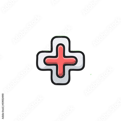 Medical cross icon healthcare symbol, first aid sign, hospital logo