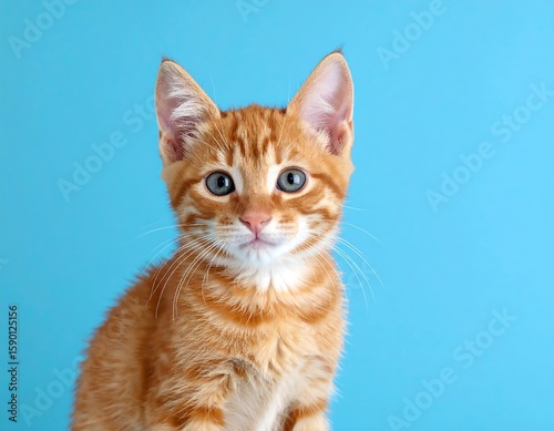 Cute ginger kitten portrait