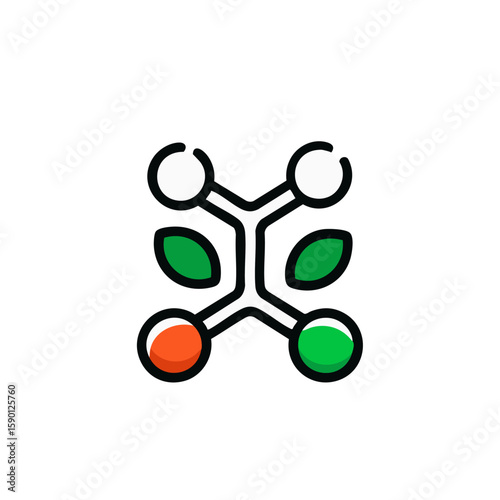 Medical technology logo healthcare innovation, biotechnology, and green solutions