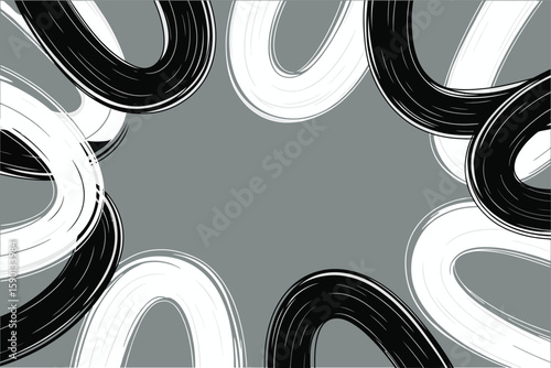 Artistic brush strokes create a dynamic border against a gray backdrop, ideal for graphic designs or creative presentations.