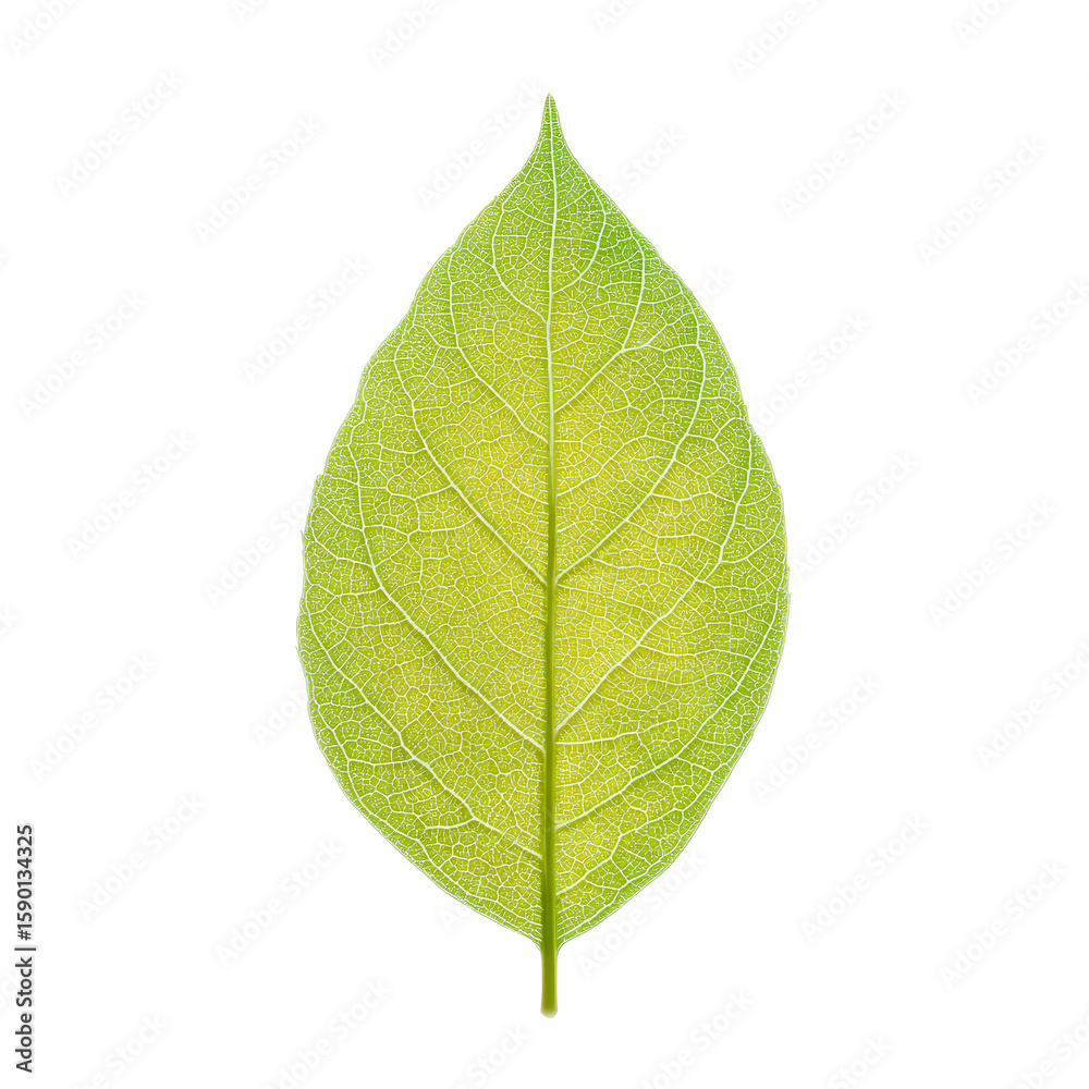 Fototapeta premium Retro Halftone Engraving of a Camphor Leaf Top View, Vein Texture Shaded with Dense Dots, Vintage Botanical Illustration on Black