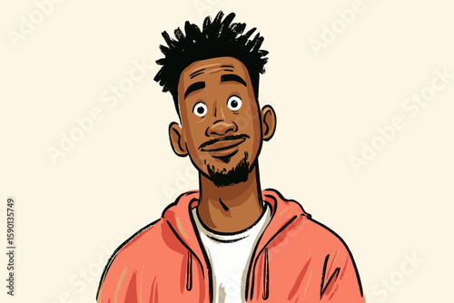 African American man smiling in hoodie with cheerful expression  