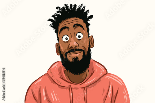 African American man smiling in a casual hoodie with a light background  
