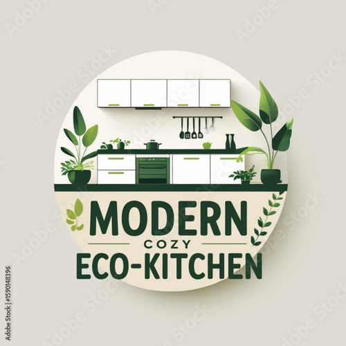 Eco friendly kitchen design with plants and modern appliances for sustainable living and home decor ideas