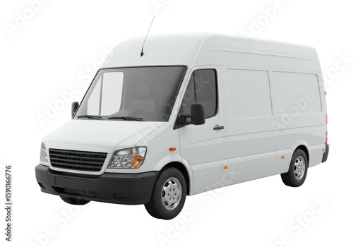 Isolated White Delivery Van