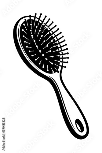 Hairbrush Grooming Tool Vector Illustration - Personal Care and Beauty Accessory