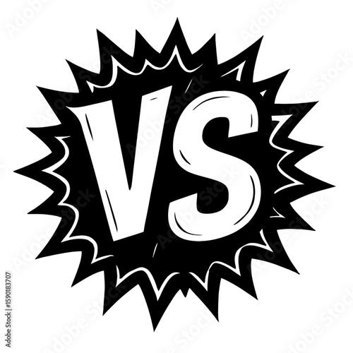 Versus VS Text in Explosion Bubble Vector - Confrontation or Competition Design Element