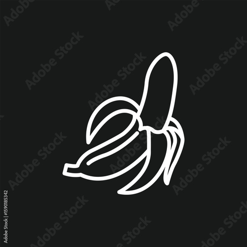 Peeled Banana Icon for a Healthy Tropical Fruit, Food, and Snack