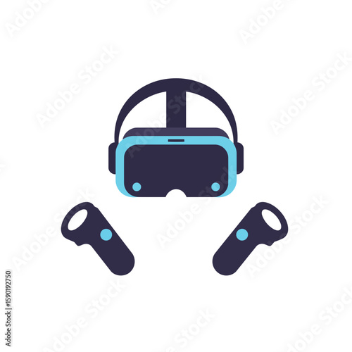 A minimalist vr headset vector icon for metaverse concepts