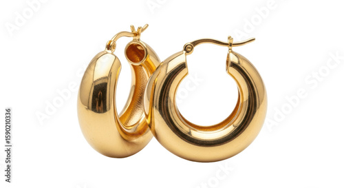 Foto Isolated Cartoon Golden Earrings