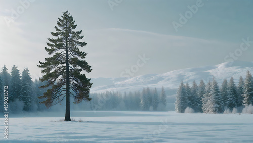 snow covered trees