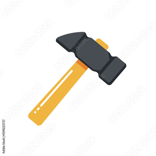 A minimalist hammer vector icon for tools and construction