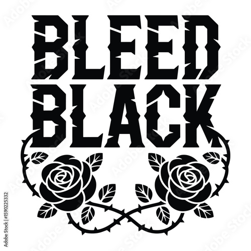 Bleed Black Rose Thorns T Shirt Design