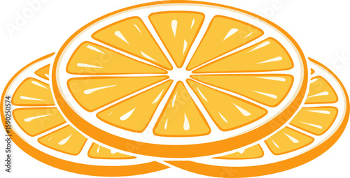 Slices of vibrant orange arranged artfully against a clean backdrop. This captivating image highlights the juicy and refreshing qualities of the citrus fruit.