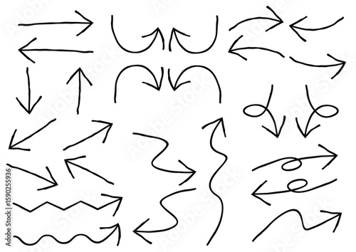 いろいろな手書き風矢印・黒