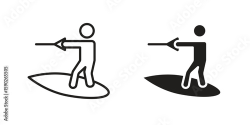 Wakeboarding icon vector design. set web icons