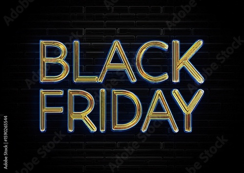 Black background with gold neon text that says 