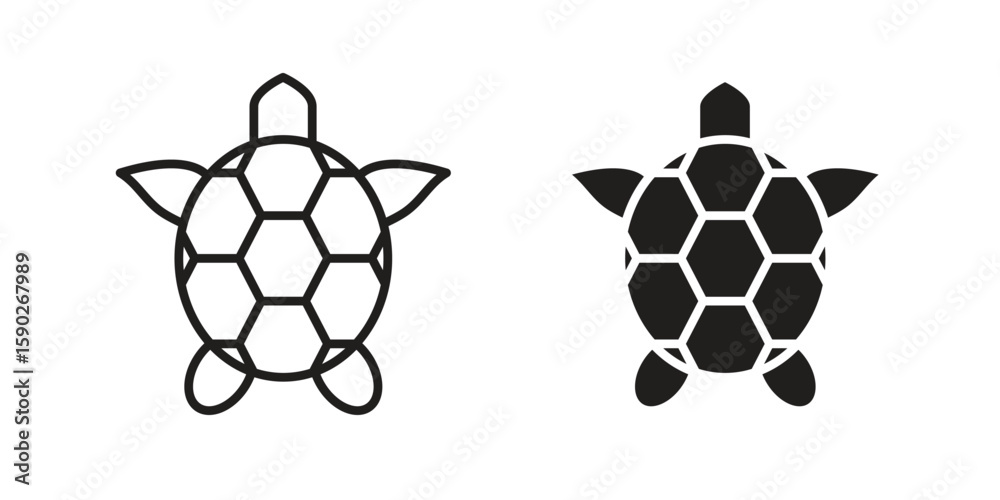 Obraz premium Sea turtle icon vector design. set web icons