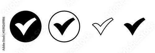 Check mark icon logo design. Tick mark sign and symbol