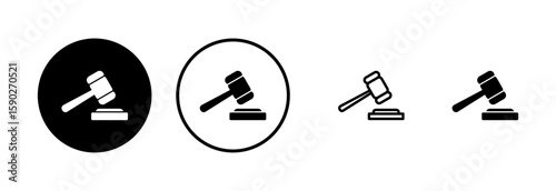 Gavel icon logo design. judge gavel sign and symbol. law icon. auction hammer