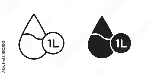 Liter icon vector design. set web icons