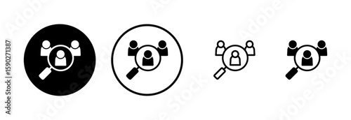 Hiring icon logo design. Search job vacancy sign and symbol. Human resources concept. Recruitment