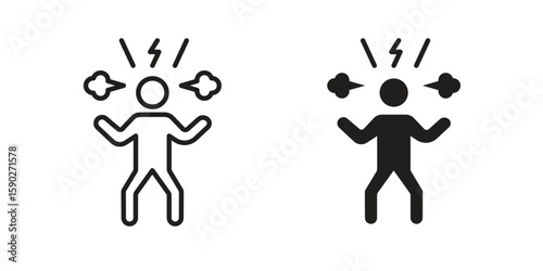 Irritated human icon vector design. set web icons