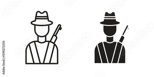 Hunter icon vector design. set web icons