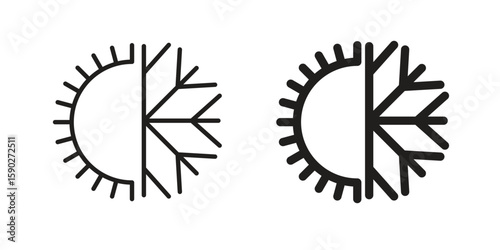 Hot and cold icon vector design. set web icons