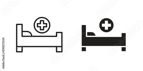 Hospital bed icon vector design. set web icons