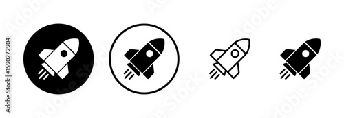 Rocket icon logo design. Startup sign and symbol. rocket launcher icon