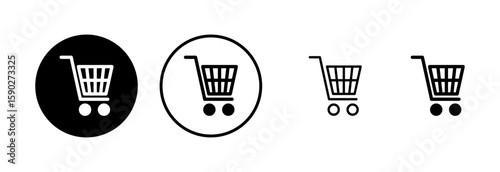 Shopping icon logo design. Shopping cart sign and symbol. Trolley icon