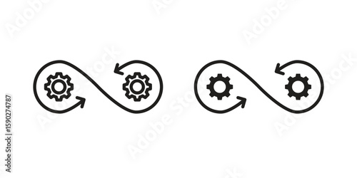 Devops icon vector design. set web icons